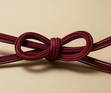 深紅の水引を結び切りにした祝い飾りの作例